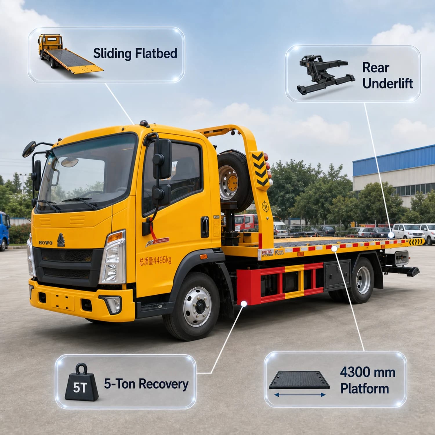 Refurbished HOWO 4x2 8-Ton Recovery Truck